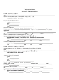 Intake Form Individual & Joint